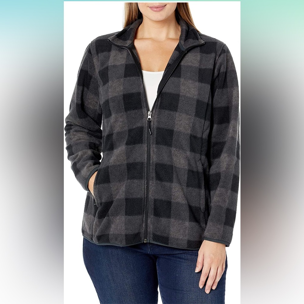 NWT Amazon Essentials Womens Classic-Fit Long-Sleeve Full-Zip Soft Fleece Jacket